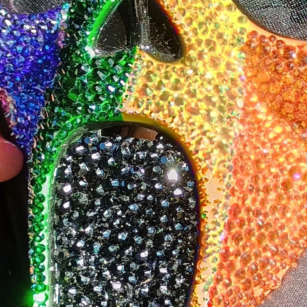 Rainbow Ghost Face Scream Blinged Mask